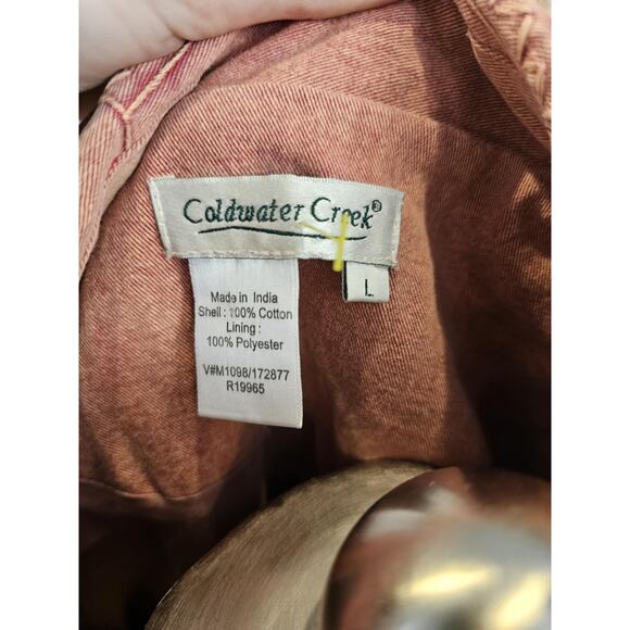 Coldwater Creek Rust Feather Embroidered Button Down Size Large - Picture 5 of 5